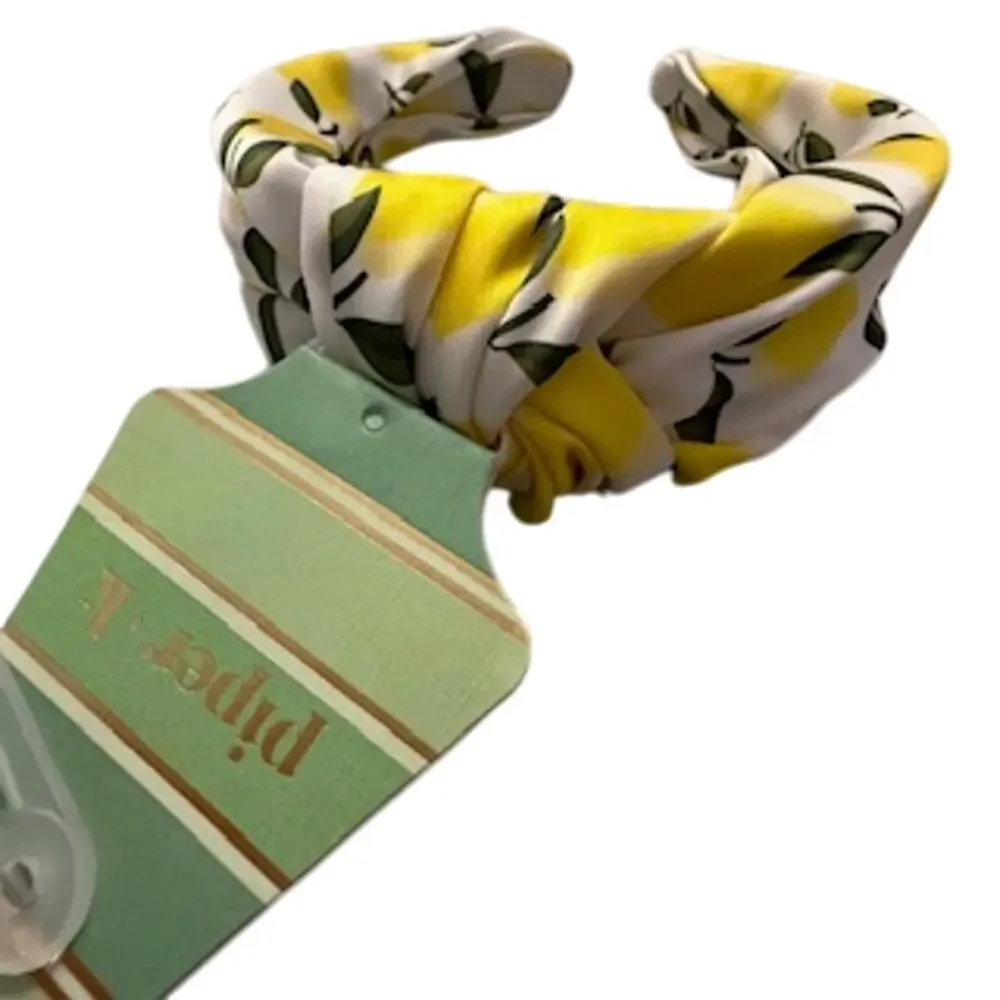 NEW Piper K Satin Lemon Print Headband - Picture 7 of 7